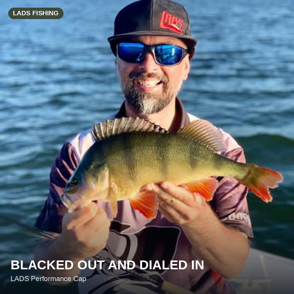 Blacked out and dialed in - perch caught wearing the LADS Performance Cap