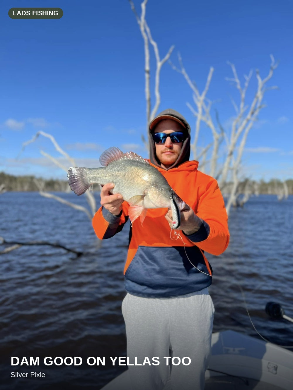 Dam good on yellas too — caught on the Silver Pixie Boofhead